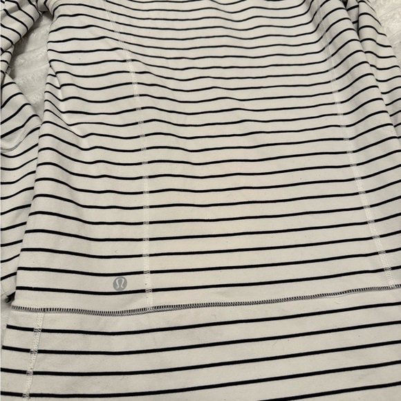 lululemon athletica Navy and White Striped Zip-Up Hoodie - Picture 3 of 4